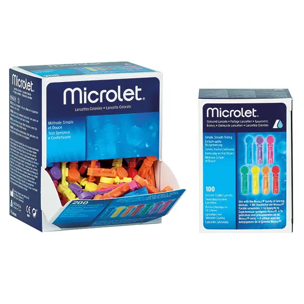 Microlet Lanzetten bunt sortiert, Importware
