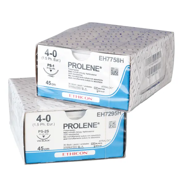 Prolene, Ethicon FS2, blau monofil | 1 | 5/0 | 0,45 m