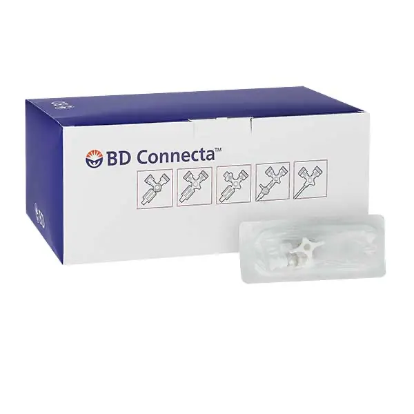BD Connecta 3-Wege-Hähne weiß, mit 10 cm Verlängerungsschlauch