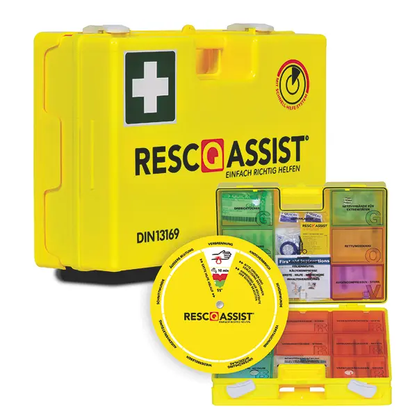 Resc-Q-Assist Q100
Erste-Hilfe-Koffer nach DIN 13169 Resc-Q-Assist Q100 Erste-Hilfe-Koffer, gefüllt nach DIN 13169 | gelb | 44 x 33 x 15 cm
