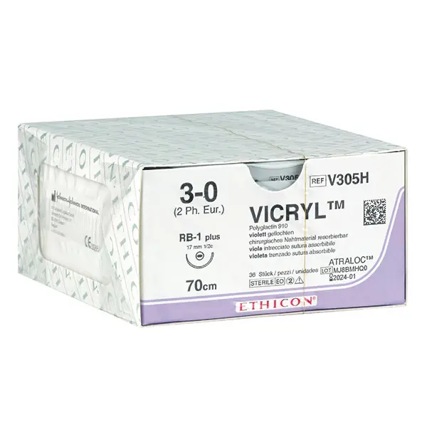 Vicryl, Ethicon ungefärbt geflochten | 1,5 | 4/0 | 0,45 m
